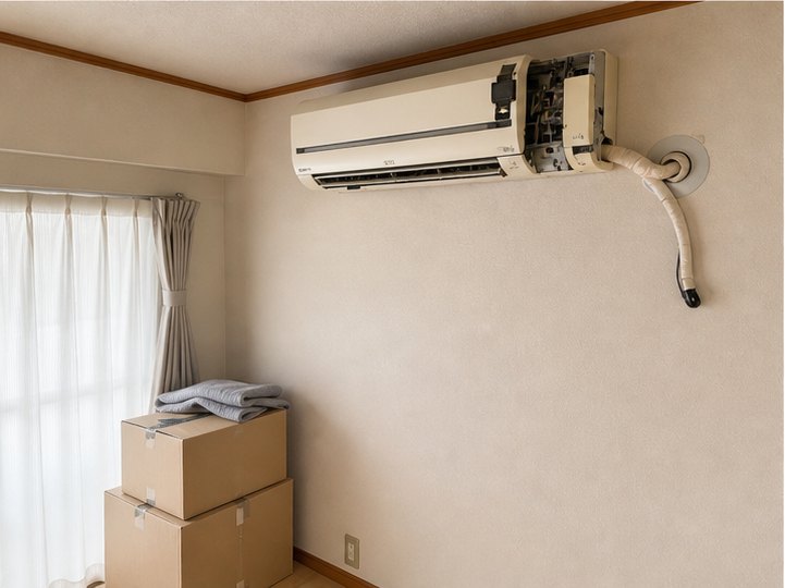 星ヶ丘周辺の室外機のみ無料回収の施工イメージ