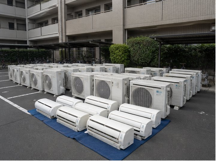 複数台まとめてのエアコン回収例