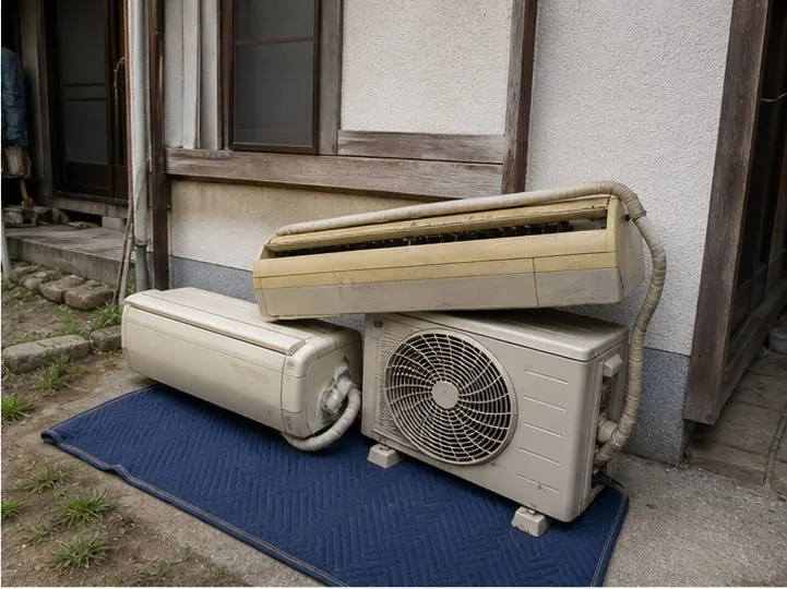 古い故障エアコンの取り外し・回収事例